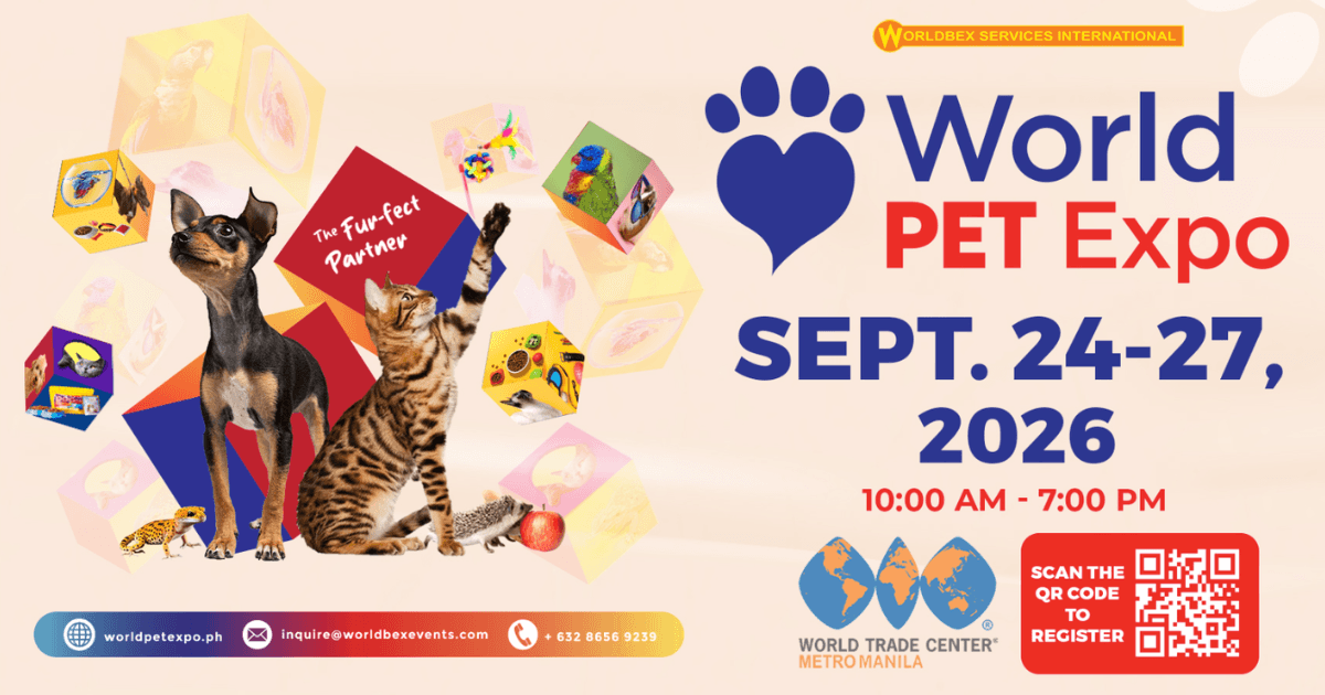 world pet expo 2026 official poster with cats and dogs images
